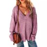 Damen Wolle/Stricken Unifarben Langarm Bequem Lässig Pullover