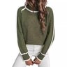 Damen Wolle/Stricken Unifarben Langarm Bequem Lässig Pullover