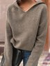 Damen Garn/Wollgarn Unifarben Langarm Bequem Lässig Pullover