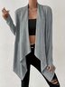 Damen Unifarben verdicken Weit Jacke