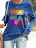 Lässig Rundhals Kariert Sweatshirt
