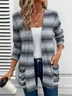 Damen Gestreift Mantel verdicken Weit Jacke