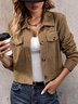 Damen Unifarben Schnalle Regelmäßig Weit Jacke