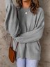Damen Garn/Wollgarn Unifarben Langarm Bequem Lässig Pullover