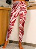 Lässig Weihnachten Süßigkeiten Lang Leggings