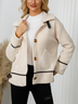 Damen Unifarben Regelmäßig Weit Jacke
