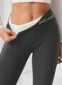 Lässig Unifarben Lang Leggings
