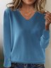 Damen Garn/Wollgarn Unifarben Langarm Bequem Lässig Pullover