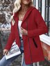 Damen Unifarben verdicken Weit Jacke
