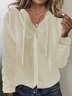 Damen Garn/Wollgarn Unifarben Langarm Bequem Lässig Schnalle Strickjacke