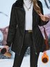 Damen Unifarben verdicken Weit Gepolstert Jacke