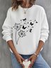 Lässig Rundhals Löwenzahn Sweatshirt