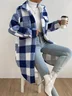 Damen Kariert Regelmäßig Weit Jacke