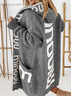 Damen Wolle/Stricken Textbriefe Langarm Bequem Lässig Strickjacke