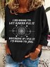 Lässig Rundhals Textbriefe Sweatshirt