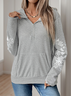 Lässig Kapuze Geblümt Sweatshirt Reißverschluss