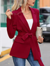 Damen Unifarben Regelmäßig Weit Jacke
