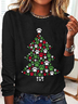 Lässig Weihnachten Rundhals Langarm T-Shirt