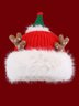 Süß Weihnachten Geweih Rot Plüsch Hut Damen Winter Warm Verdickt Ohr Schutz Mütze