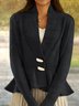 Damen Wolle/Stricken Unifarben Langarm Bequem Lässig Strickjacke