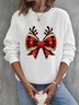 Lässig Rundhals Weihnachten Sweatshirt