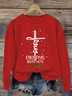 Lässig Rundhals Weihnachten Sweatshirt