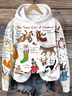 Lässig Kapuze Tier Sweatshirt