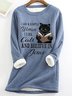 Lässig Rundhals Buchstabenmuster Sweatshirt