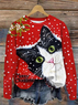 Lässig Rundhals Weihnachten Sweatshirt