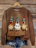 Lässig Rundhals Tier Sweatshirt