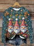 Lässig Rundhals Weihnachten Sweatshirt