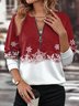 Lässig Rundhals Weihnachten Sweatshirt