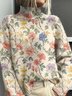 Retro Mock Neck 3d Drucken Sweatshirt