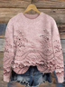 Lässig Rundhals Geblümt Sweatshirt