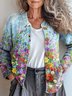 Damen Gestrickt Paisley Langarm Bequem Retro Strickjacke