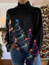 Lässig Rollkragen Weihnachten Sweatshirt
