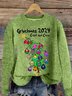 Lässig Rundhals Textbriefe Sweatshirt