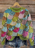 Lässig Rundhals Geometrisch Sweatshirt