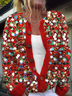Damen Geometrisch verdicken Weit Jacke