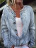 Damen Gestrickt Farbverlauf Langarm Bequem Retro Strickjacke