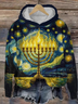 Lässig Kapuze Geometrisch Sweatshirt