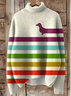 Lässig Rollkragen Tier Sweatshirt