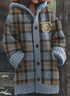 Damen Wolle/Stricken Kariert Langarm Bequem Lässig Strickjacke