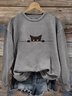 Retro Rundhals 3d Drucken Sweatshirt