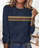 Retro Kariert Rundhals Langarm T-Shirt