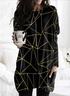Retro Geometrisch Rundhals Langarm T-Shirt