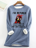 Lässig Rundhals Textbriefe Sweatshirt