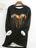 Lässig Rundhals Textbriefe Sweatshirt