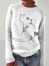 Damen Wolle/Stricken Tier Langarm Bequem Lässig Pullover