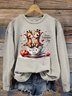 Lässig Rundhals Hirsch Sweatshirt